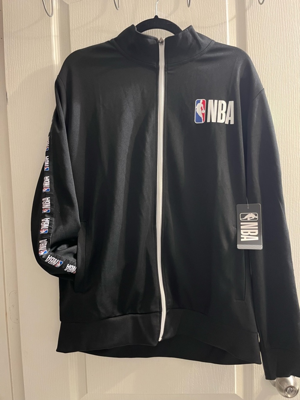 NBA Black Zip-Up Jacket Size L Basketball Officially Licensed